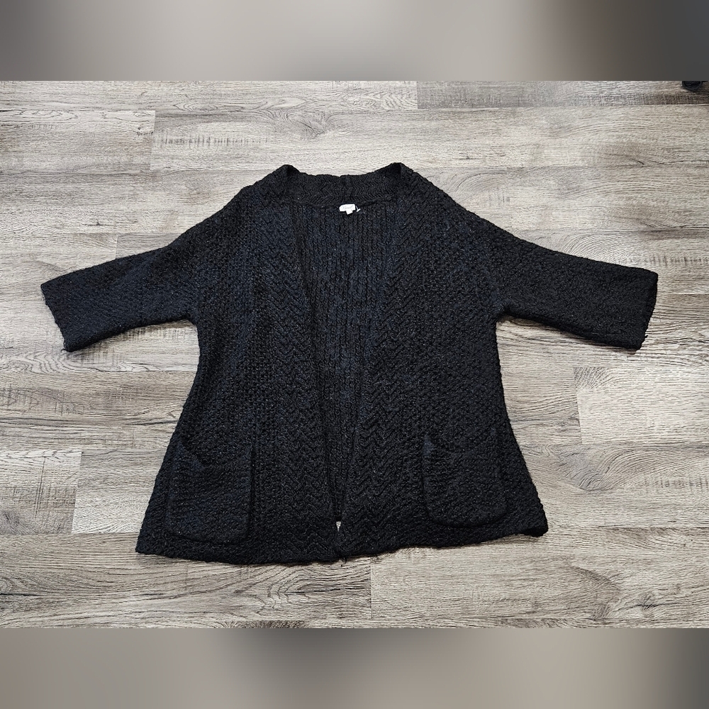 Kismet Black Elbow Knit Cardigan,  M